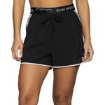 Shorts Run More Color Band - Feminino PRETO/BRANCO