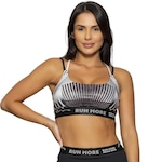 Top Fitness com Bojo Run More Color Band - Feminino PRETO/BRANCO