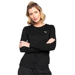 Camiseta Puma Manga Longa Essentials Longsleeve - Feminina PRETO