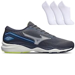 Tenis Mizuno Wave Falcon 5 + 3 Pares Meia - Masculino CINZA