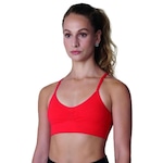 Top Fitness sem Bojo Lupo Basic Fit Canelado - Feminino VERMELHO