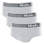 Kit de Cuecas Slip Mash Microfibra sem Costura - 3 Unidades - Adulto BRANCO