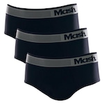 Kit de Cuecas Slip Mash Microfibra sem Costura - 3 Unidades - Adulto PRETO