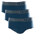 Kit de Cuecas Slip Mash Microfibra sem Costura - 3 Unidades - Adulto PRETO/AZUL ESC