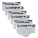 Kit de Cuecas Slip Mash Microfibra sem Costura - 6 Unidades - Adulto BRANCO