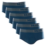 Kit de Cuecas Slip Mash Microfibra sem Costura - 6 Unidades - Adulto PRETO/AZUL ESC