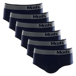 Kit de Cuecas Slip Mash Microfibra sem Costura - 6 Unidades - Adulto AZUL ESC/AZUL