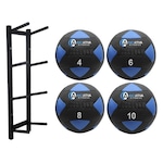 Kit Iniciativa Fitness: 1 Suporte para Wall Ball + 4 Wall Balls 4Kg, 6Kg, 8Kg e 10Kg Nao Se Aplica