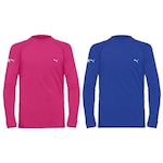 Kit Camisas Térmicas Puma Uv50+ Manga Longa - 2 Unidades - Infantil AZUL/ROSA