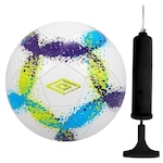 Bola de Futebol de Campo Umbro Kick Off + Bomba de Ar ROXO/VERDE