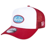 Boné Aba Curva New Era 9Forty A-Frame Trucker Core - Snapback - Masculino BRANCO/VERMELHO