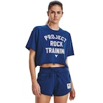 Blusa Cropped Under Armour Project Rock - Feminina AZUL