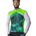 Camiseta Poker Ciclis Zip Total Thunder - Unissex VERDE/BRANCO