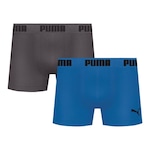 Kit Cuecas Boxer Puma sem Costura - 2 Unidades - Adulto AZUL/CINZA