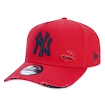 Boné Aba Curva New Era 940 A-Frame New York Yankees Destroyed - Strapback - Masculino VERMELHO