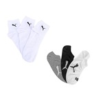 2 Kits de Meias Cano Médio Puma - 34 a 39 - 3 Pares cada - Adulto BRANCO/PRETO