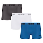 Kit Cuecas Boxer Puma sem Costura - 3 Unidades - Adulto AZUL/CINZA