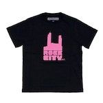 Camiseta Rock City Logo - Infantil PRETO/ROSA