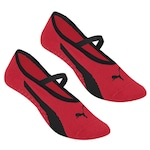 Meia Sapatilha Puma Pilates Antiderrapante - Feminina Vermelho/Preto