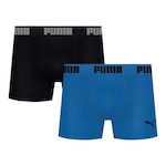 Kit Cuecas Boxer Puma sem Costura - 2 Unidades - Adulto PRETO/AZUL