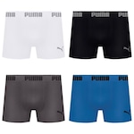 Kit de Cuecas Boxer Puma sem Costura - 4 Unidades - Adulto BRANCO/CINZA