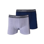 Kit de Cuecas Boxer Speedo Cotton com 2 Unidades - Adulto CINZA/AZUL