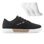 Tênis Mormaii Urban Smash + 3 Pares de Meias - Masculino PRETO/BRANCO