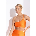 Top Fitness com Bojo Removível Vibs Fitwear Ombro Único - Feminino LARANJA