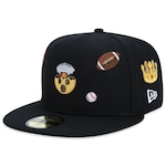 Boné Aba Reta New Era 59Fifty Fitted Emoji - Fechado - Adulto PRETO