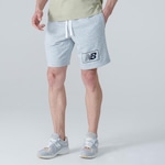 Bermuda New Balance Essentials - Masculina Cinza Cla/Rosa Cla