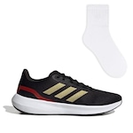 Tênis adidas Runfalcon 3 + Meia Color Sports - Masculino PRETO/OURO