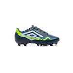 Chuteira de Campo Umbro Prisma Plus - Infantil AZUL ESC/VERDE