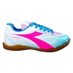 Chuteira Futsal Diadora Squadra II - Adulto BRANCO/ROSA