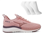 Tênis Mizuno Cool Ride + 3 Pares de Meias - Feminino Rose