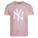 Camiseta New York Yankees MLB New Era Masculina Básico Essential ROSA