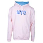 Blusão de Moletom com Capuz New Era Canguru New York City Nyc Sweet Winter - Masculino ROSA