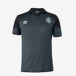 Camisa Polo do Grêmio 2023 Umbro Viagem - Masculina CINZA ESCURO