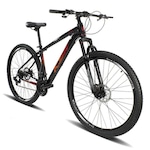 Bicicleta Aro 29 Ksw Xlt 100 - Câmbio Shimano - 21V Freio a Disco Alumínio PRETO/VERMELHO