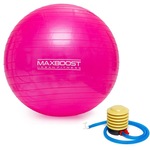 Bola Suiça Maxboost 65cm com Bomba Pilates Yoga Abdominais 200Kg ROSA