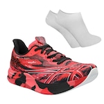 Tênis Asics Noosa Tri 15 + Par de Meia - Masculino Vermelho/Preto