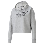 Blusão de Moletom com Capuz Puma Essentials Logo Cropped - Feminino CINZA CLARO