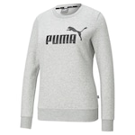 Blusão Puma Feminino Essentials Logo Crew FL CINZA CLARO