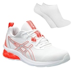 Kit Tênis Asics Gel-Quantum 90 Iv - Feminino + Meia BRANCO/LARANJA