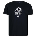 Camiseta New Era Freestyle Brooklyn Nets NBA - Masculina PRETO