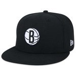 Boné Aba Curva New Era 5950 Core Nba Brooklyn Nets - Fechado - Adulto PRETO