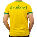 Camiseta do Brasil Red Place Dry Fit Seleção Copa 2022 Qatar Vai Brasil - Masculina AMARELO