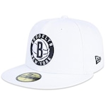 Boné Aba Reta New Era 5950 Brooklyn Nets Nba - Fechado - Adulto BRANCO