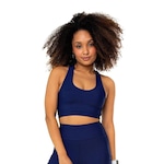 Top Fitness com Bojo Hoop Fit Alça Larga - Feminino AZUL ESCURO