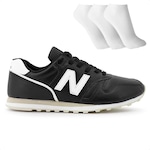 Tênis New Balance 373 V2 + 3 Pares de Meias - Masculino PRETO/BRANCO