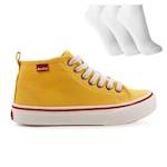 Tênis Cano Alto Redley Originals Colors + 3 Pares de Meias - Adulto AMARELO/BRANCO